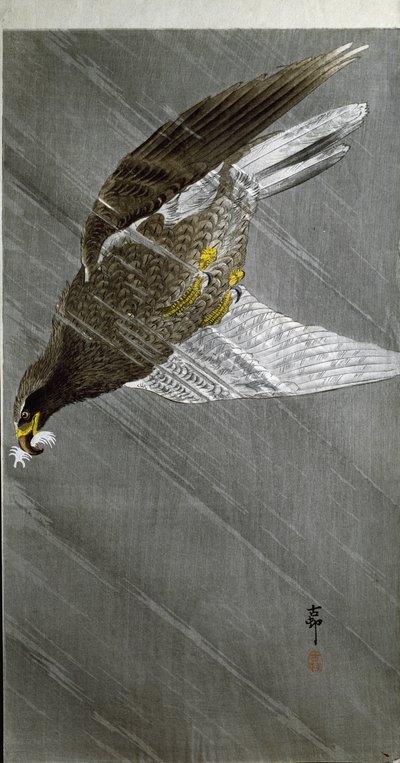 An eagle diving for its prey, 1910 by Ohara Koson